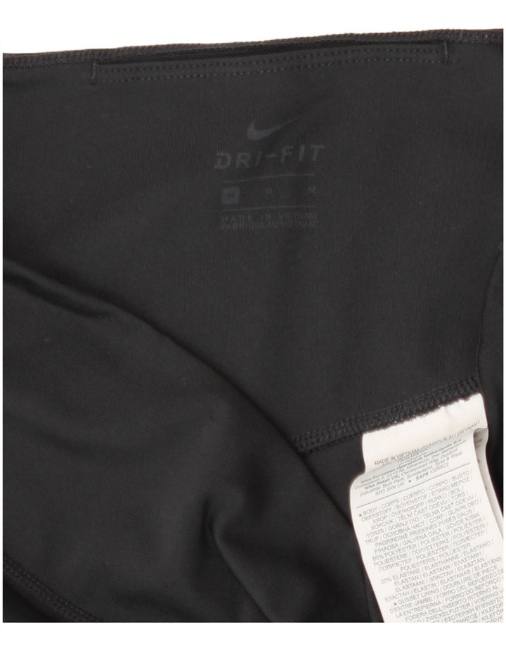 Nike Damen Dri Fit Graphic Leggings UK 12 Mittelschwarzes Polyester