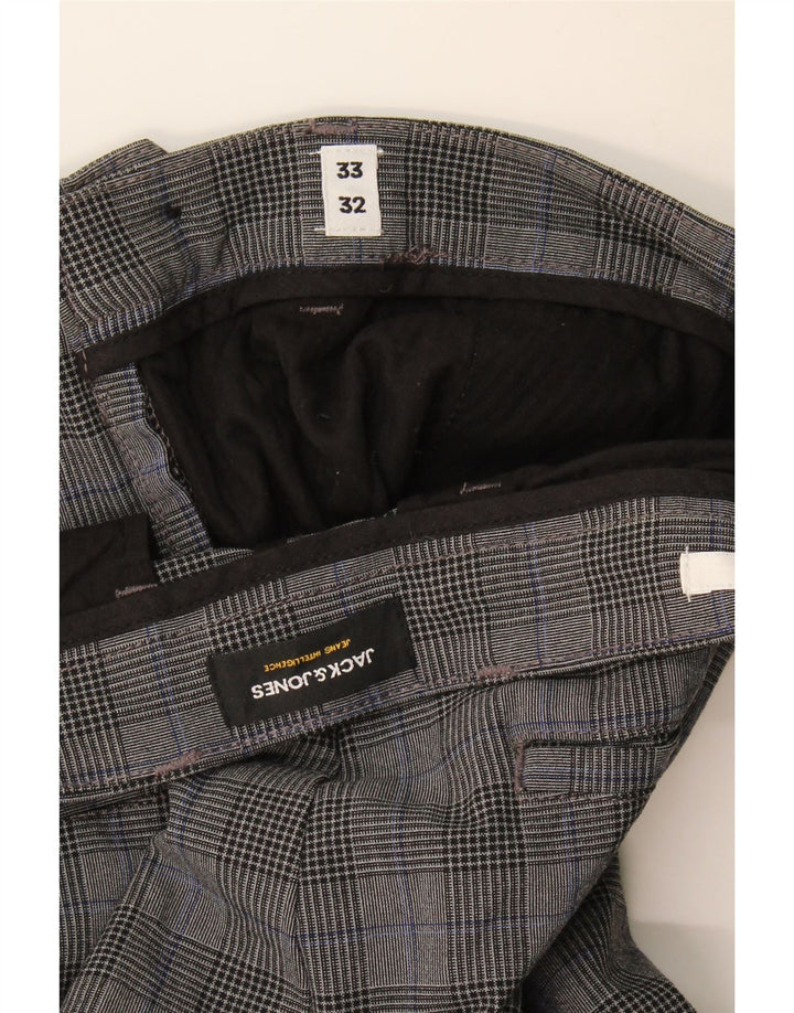 Jack & Jones Herren Slim Anzughose W33 L32 Grau kariert