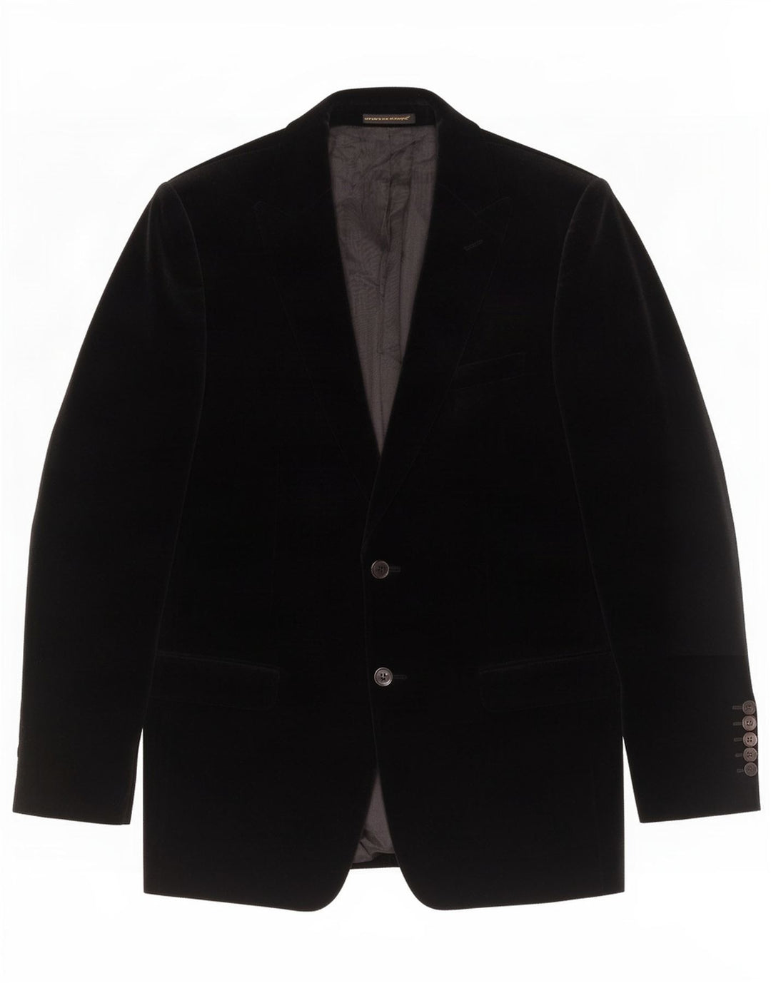 Zara Herren-Velours-Blazer mit 2 Knöpfen, EU 50, mittelschwarz, Baumwolle