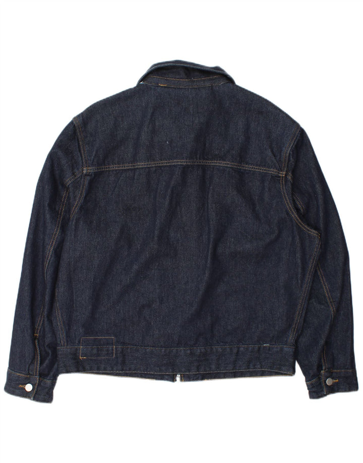 Zara Herren Jeansjacke UK 42 XL Marineblau Polyester