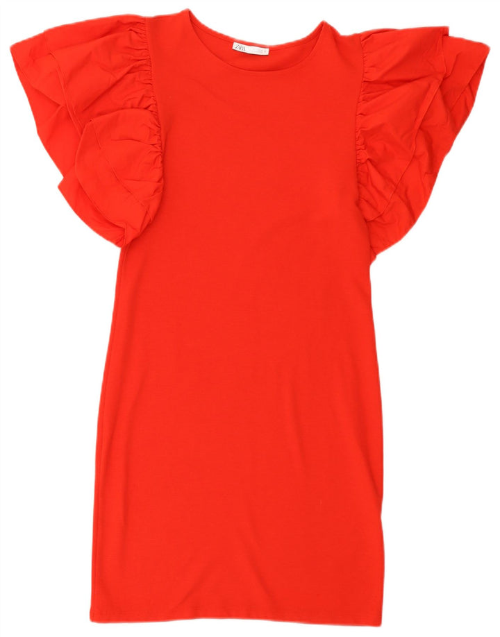 Zara Damen Batwing Bodycon Kleid UK 14 Large Rot