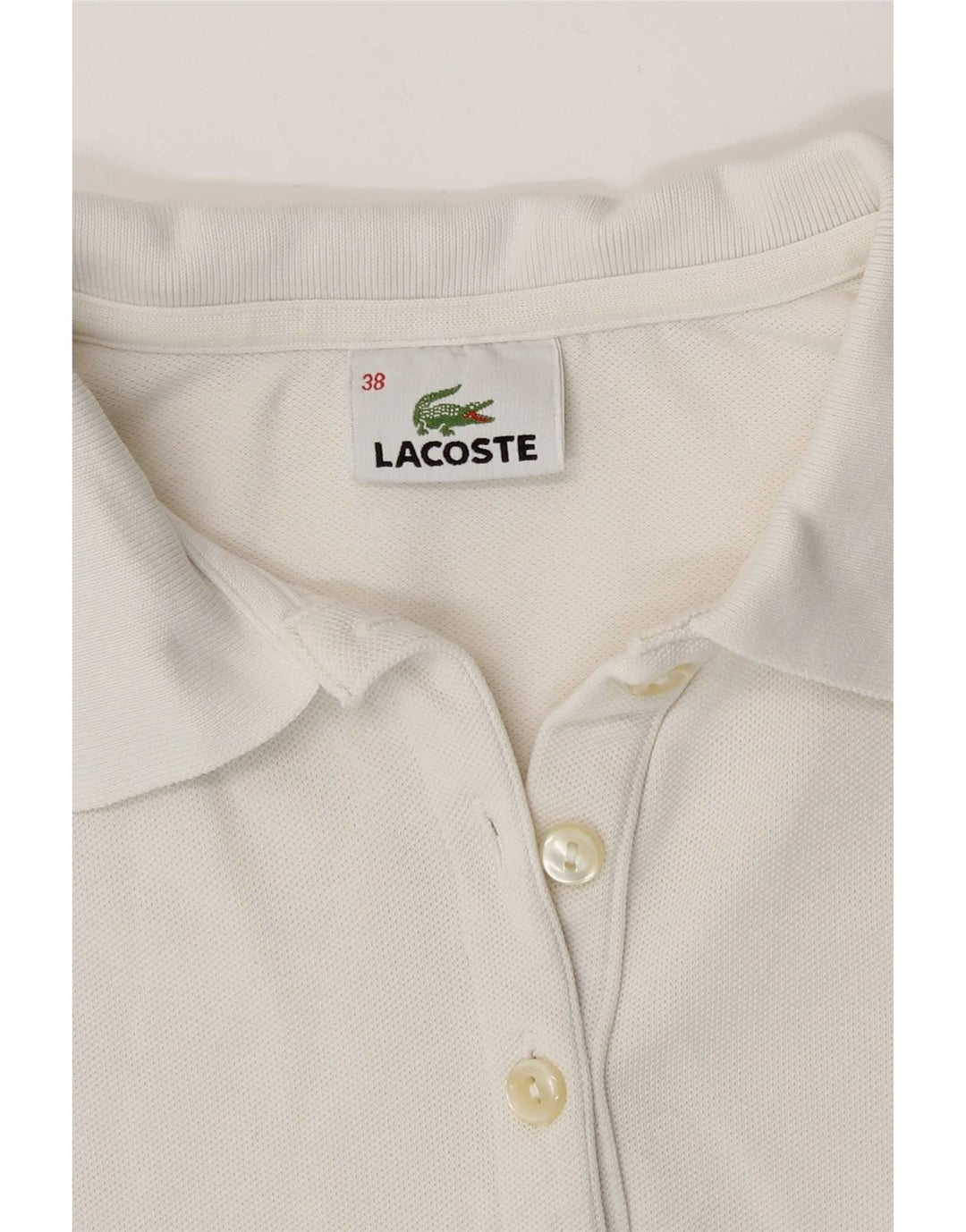 Lacoste Damen Poloshirt Größe 38 Medium Weiß