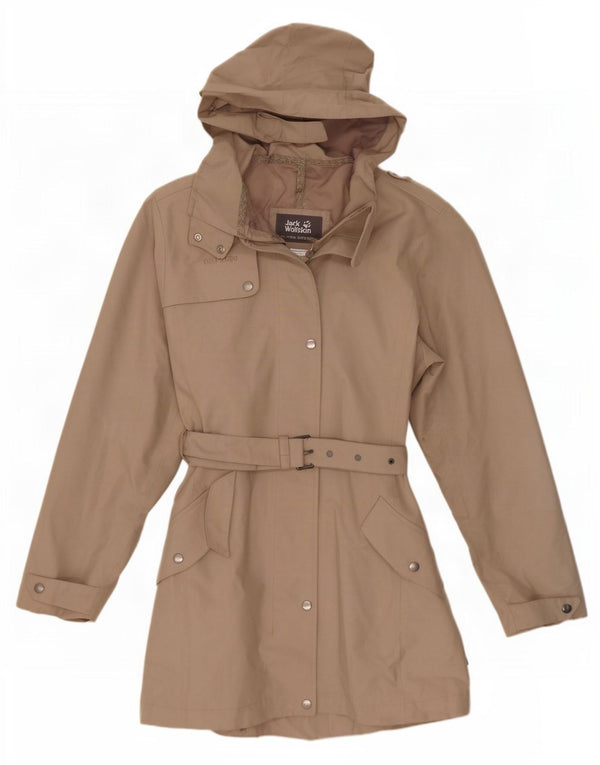 Jack Wolfskin Damen-Trenchcoat mit Kapuze, Größe S, Beige, Polyester