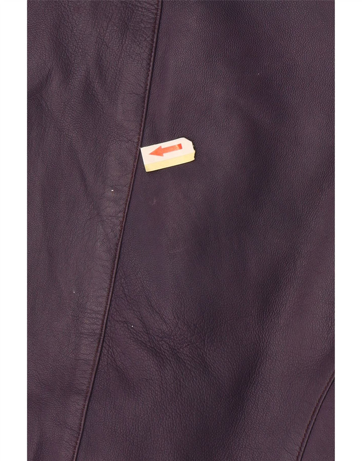 Vintage Damen Crop Lederjacke UK 10 Small Lila