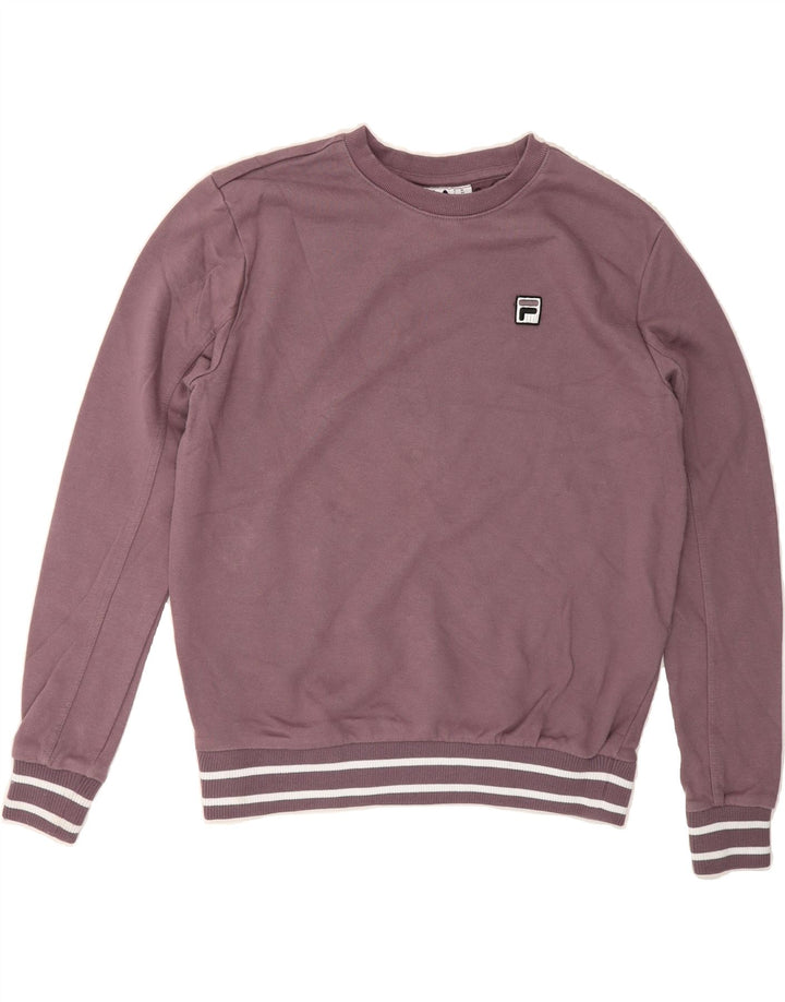 FILA Womens Sweatshirt Jumper UK 14 Medium Purple Cotton Vintage Fila and Second-Hand Fila from Messina Hembry 