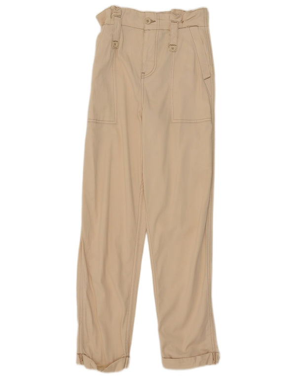 Topshop Damen-Chinohose mit hoher Taille und geradem Schnitt, UK 6, XS, W26, L27, Beige