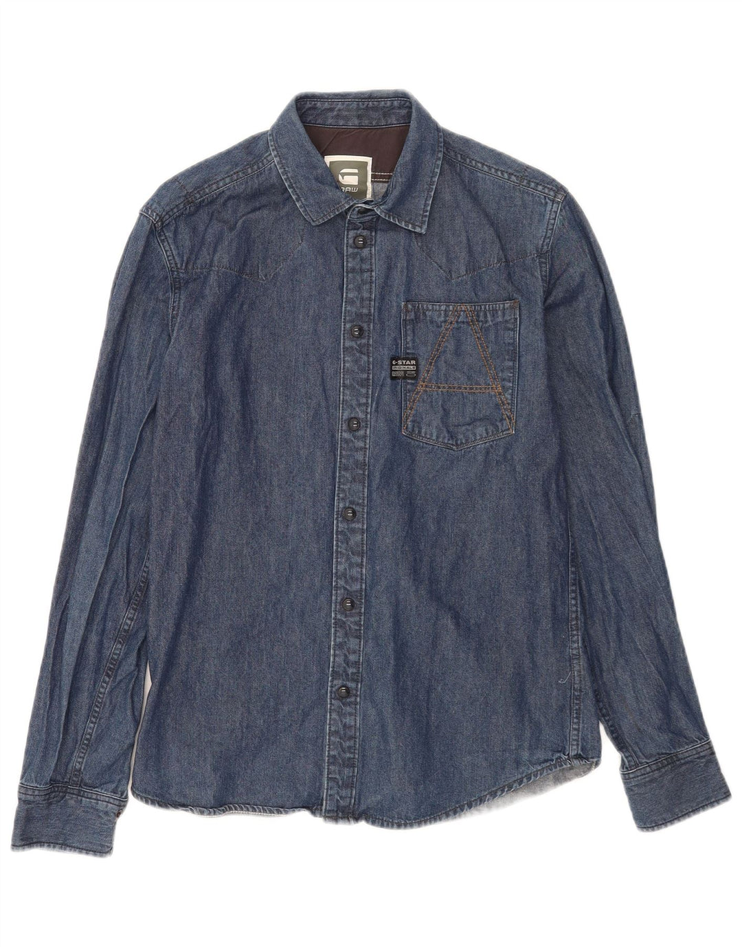 G-Star Herren-Jeanshemd aus mittelblauer Baumwolle