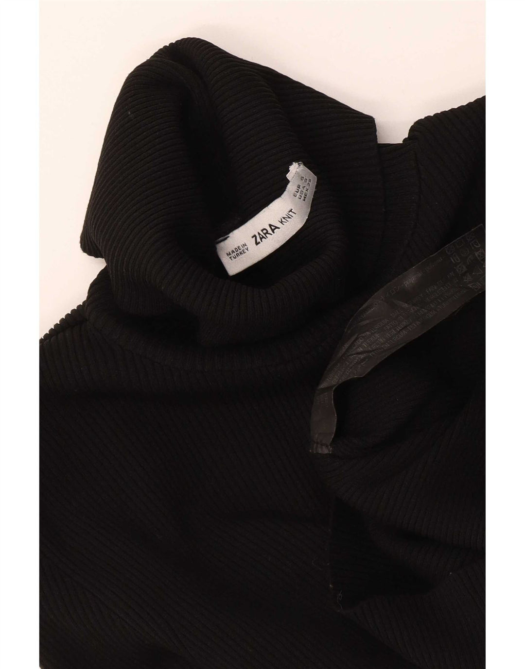 Zara Damen-Pullover mit Rollkragen, Gr. 8, Größe S, Schwarz, Polyamid