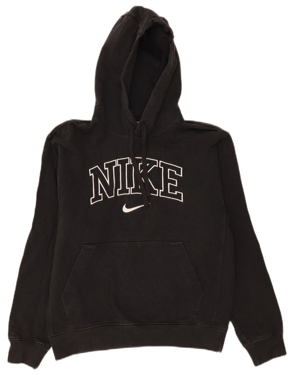 Nike Womens Graphic Oversized Hoodie Pullover UK 10 Small Schwarze Baumwolle