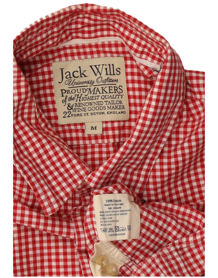 Jack Wills Herrenhemd aus mittelroter Gingham-Baumwolle