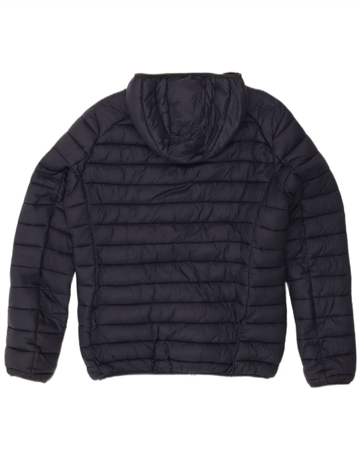 INVICTA Mens Hooded Padded Jacket UK 44 2XL Navy Blue Polyamide