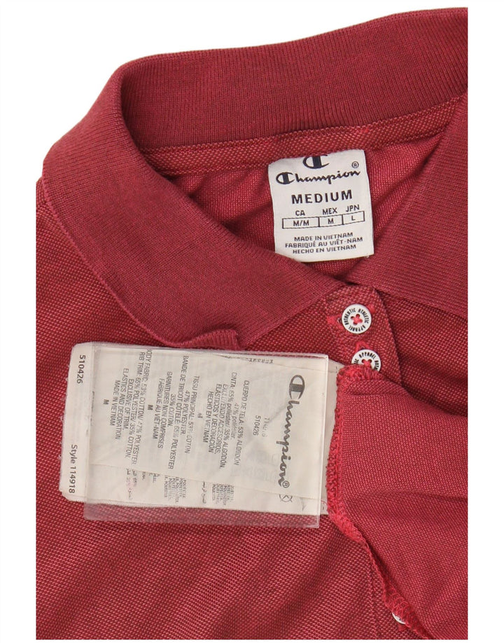 Champion Damen Poloshirt UK 12 Mittelrote Baumwolle