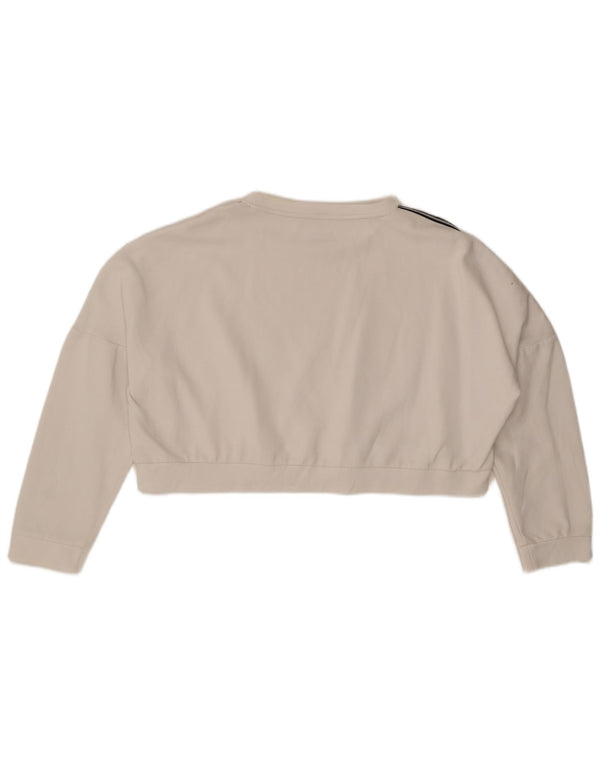 Lotto Damen Crop Oversized Sweatshirt Pullover UK 20 2XL Weiße Baumwolle