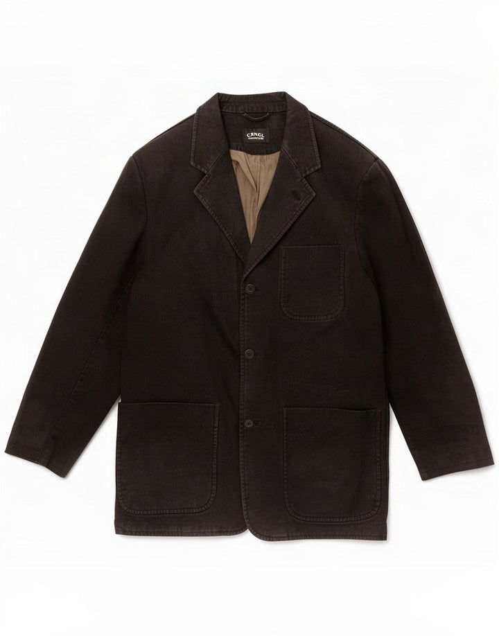 Camel Active Herren-Blazer mit 3 Knöpfen, IT 48, mittelschwarz, Baumwolle