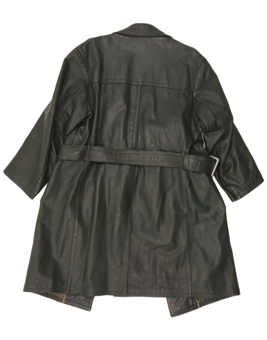 Vintage Damen Ledermantel UK 16 Groß Grün