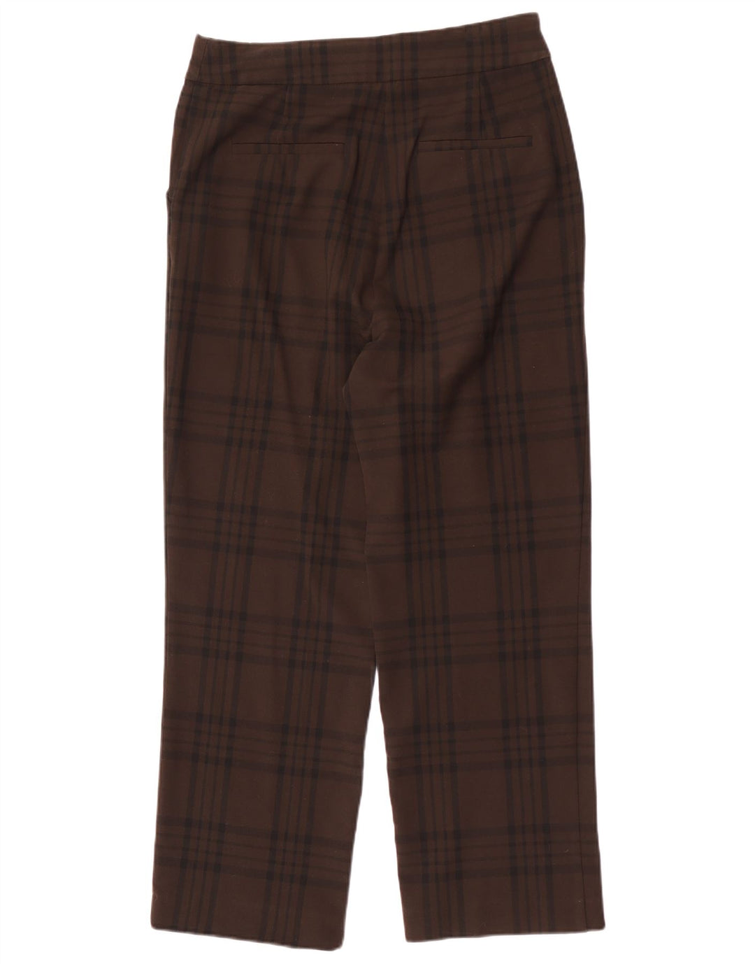 Gerade Chino-Hose für Damen von Zara, groß, W30, L29, braun kariertes Polyester