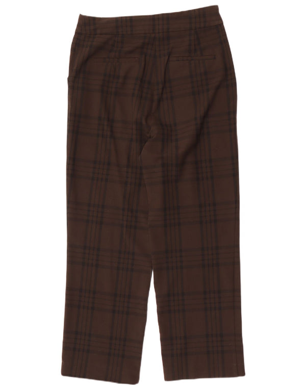 Gerade Chino-Hose für Damen von Zara, groß, W30, L29, braun kariertes Polyester