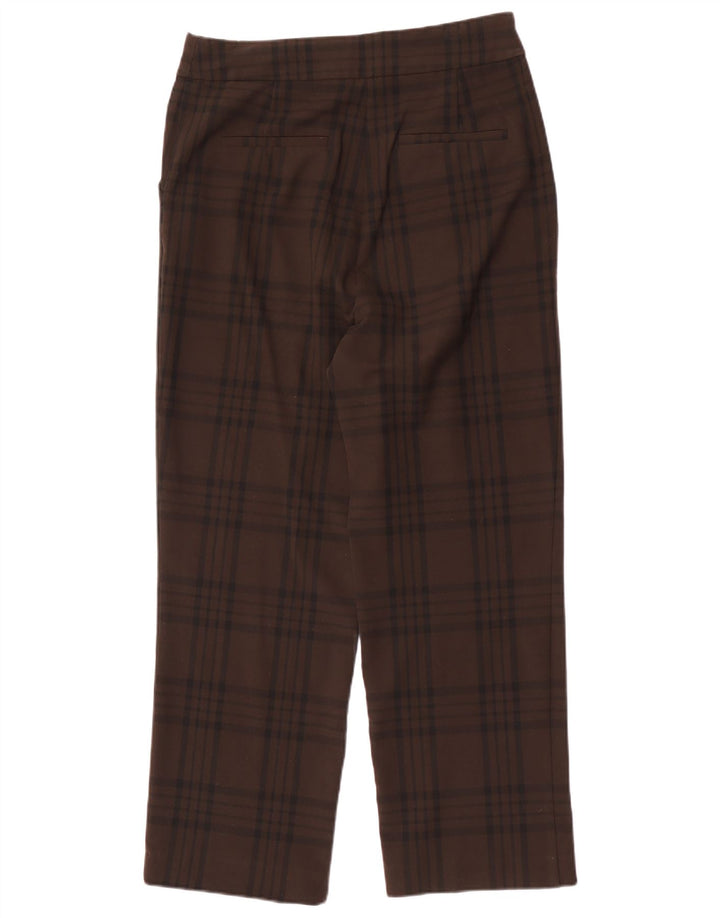 Gerade Chino-Hose für Damen von Zara, groß, W30, L29, braun kariertes Polyester
