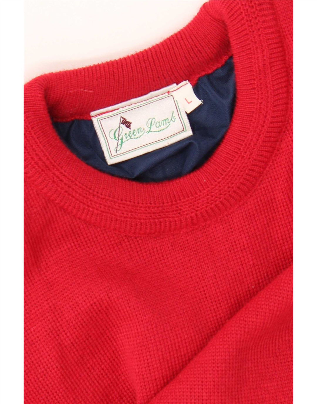 Green Lamb Herren-Pullover mit Rundhalsausschnitt, Größe L, Rot