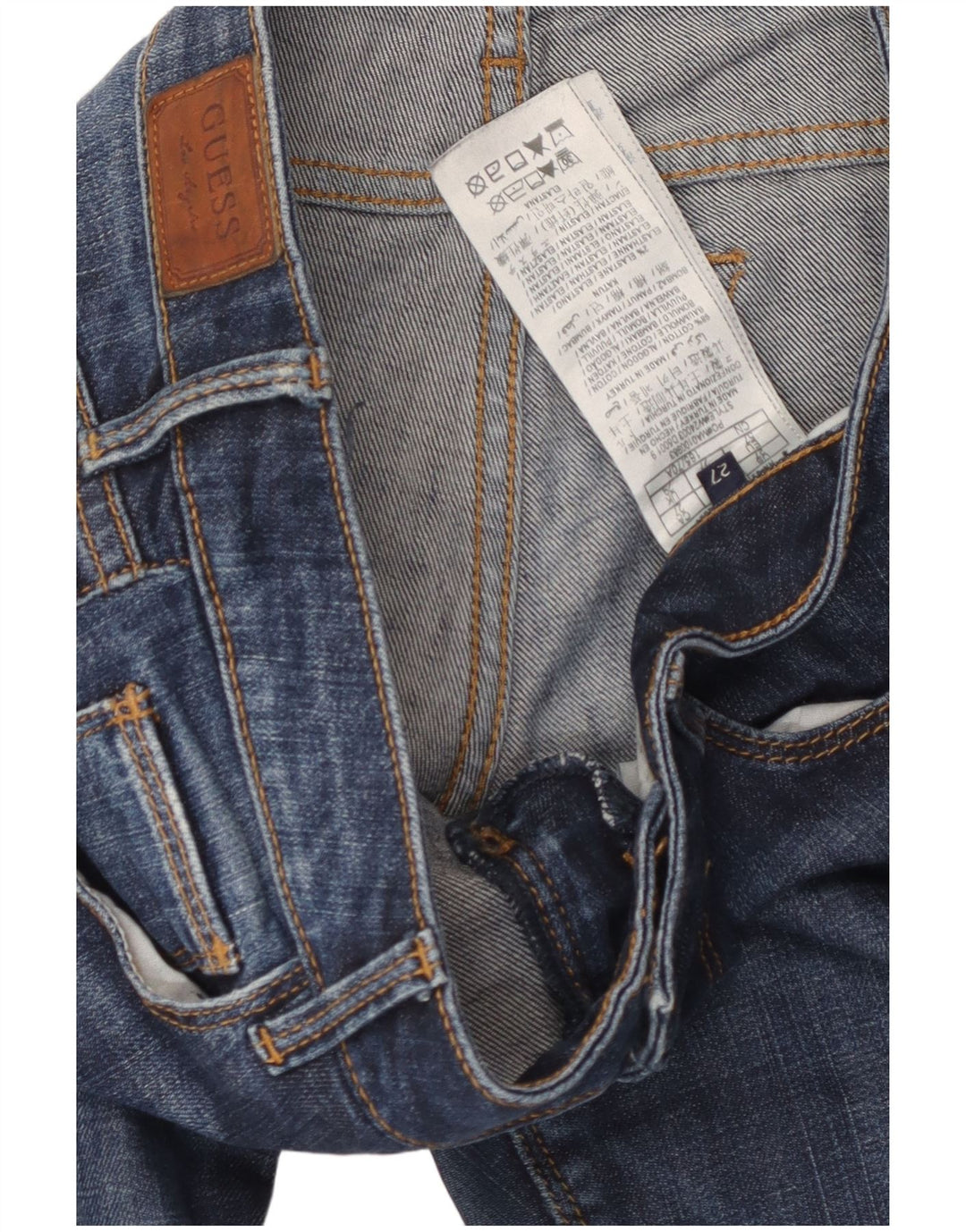 GUESS Damen Beverly Skinny Jeans W27 L29 Blaue Baumwolle