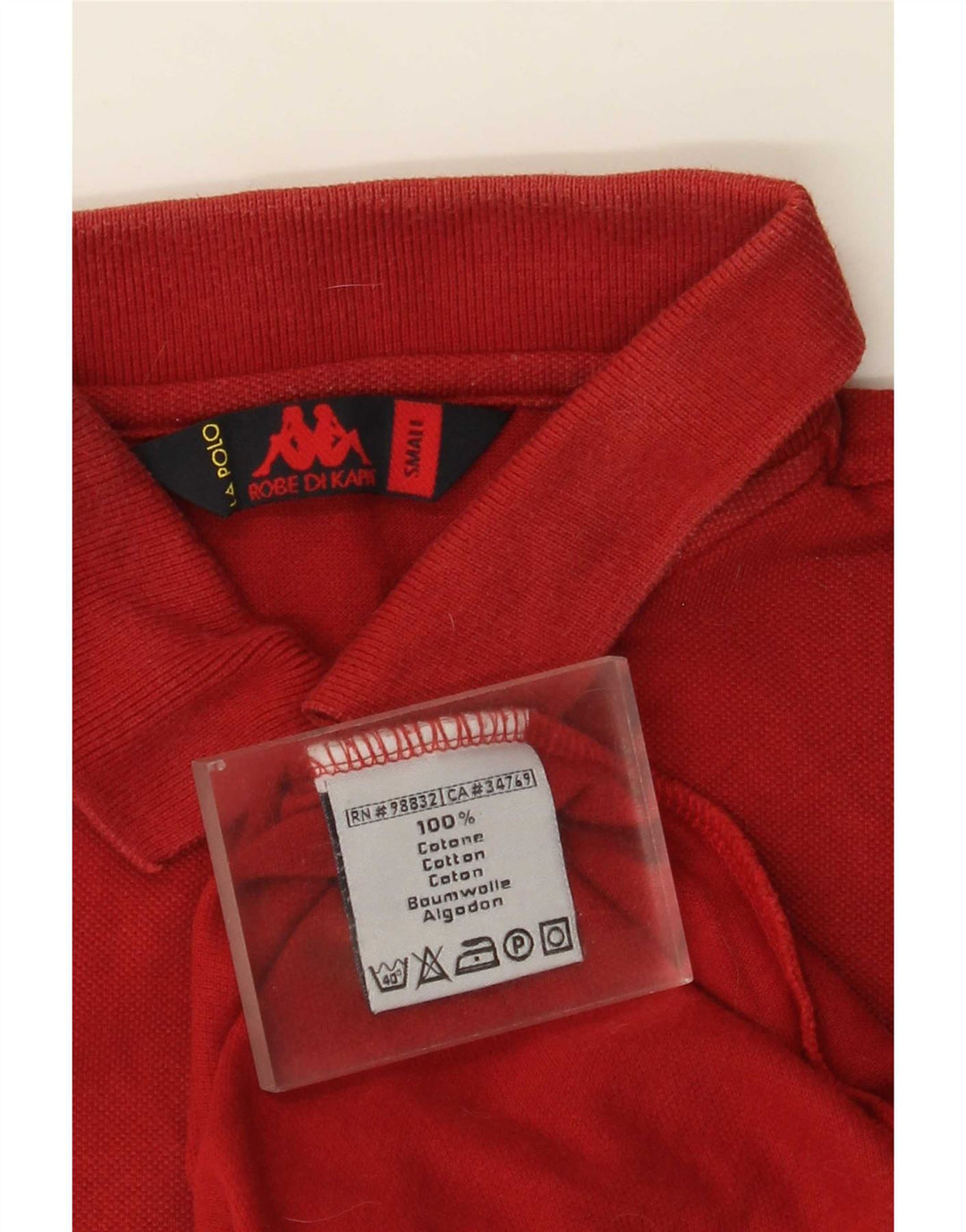 Kappa Herren-Poloshirt, klein, rote Baumwolle