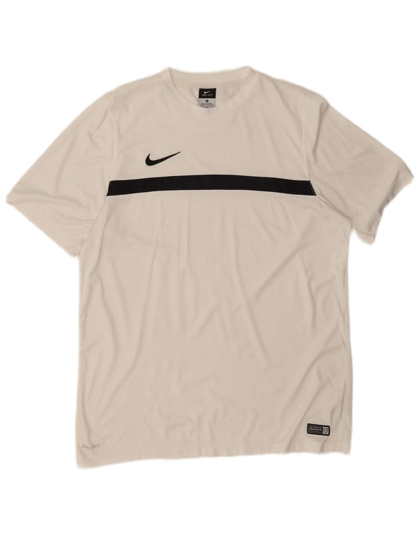 Nike Herren Dri Fit T-Shirt Top XL Weiß Colourblock Polyester