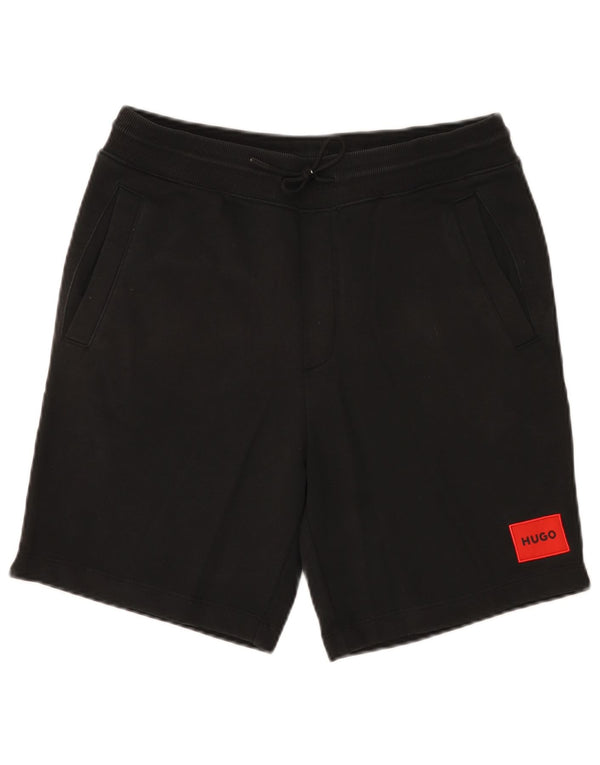 Hugo Boss Herren-Sportshorts aus mittlerer schwarzer Baumwolle