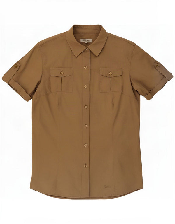 Geox Damen Respira Kurzarm-Militärhemd UK 14 Medium Beige