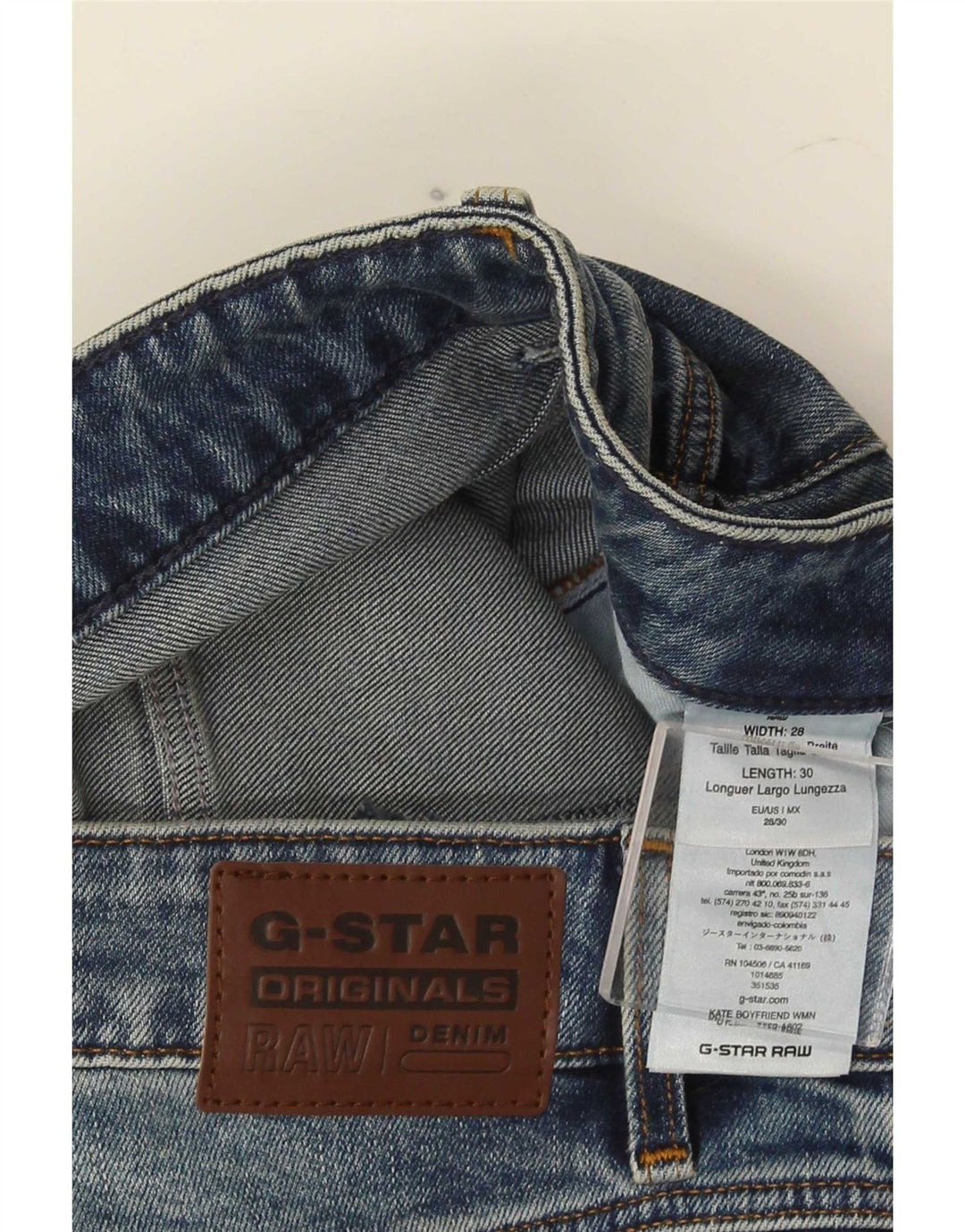 G-Star Herren Kate Slim Jeans W28 L27 Blaue Baumwolle