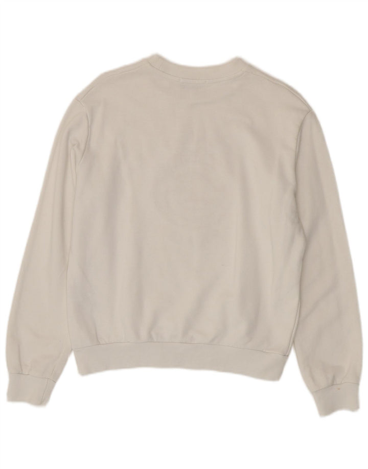 Gaelle Womens Graphic Oversized Sweatshirt Pullover UK 10 Small Weiße Baumwolle
