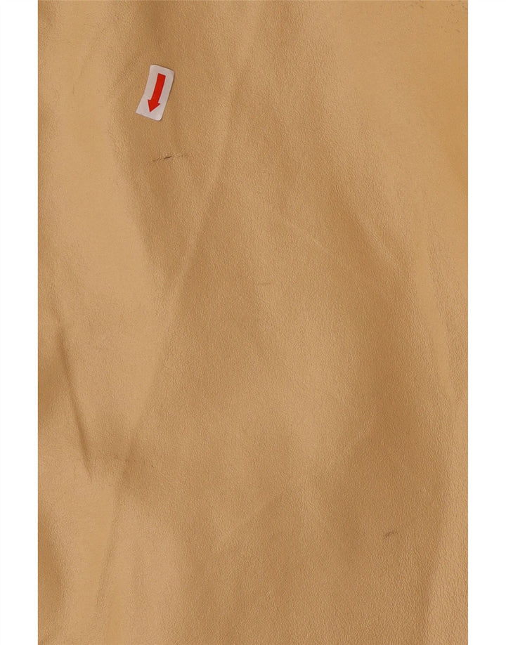 MAURIZIO TROIANO Mens Leather Jacket UK 38 Medium Beige Leather