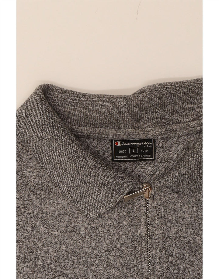 CHAMPION Mens Polo Shirt Large Grey Flecked Classic Vintage Champion and Second-Hand Champion from Messina Hembry 