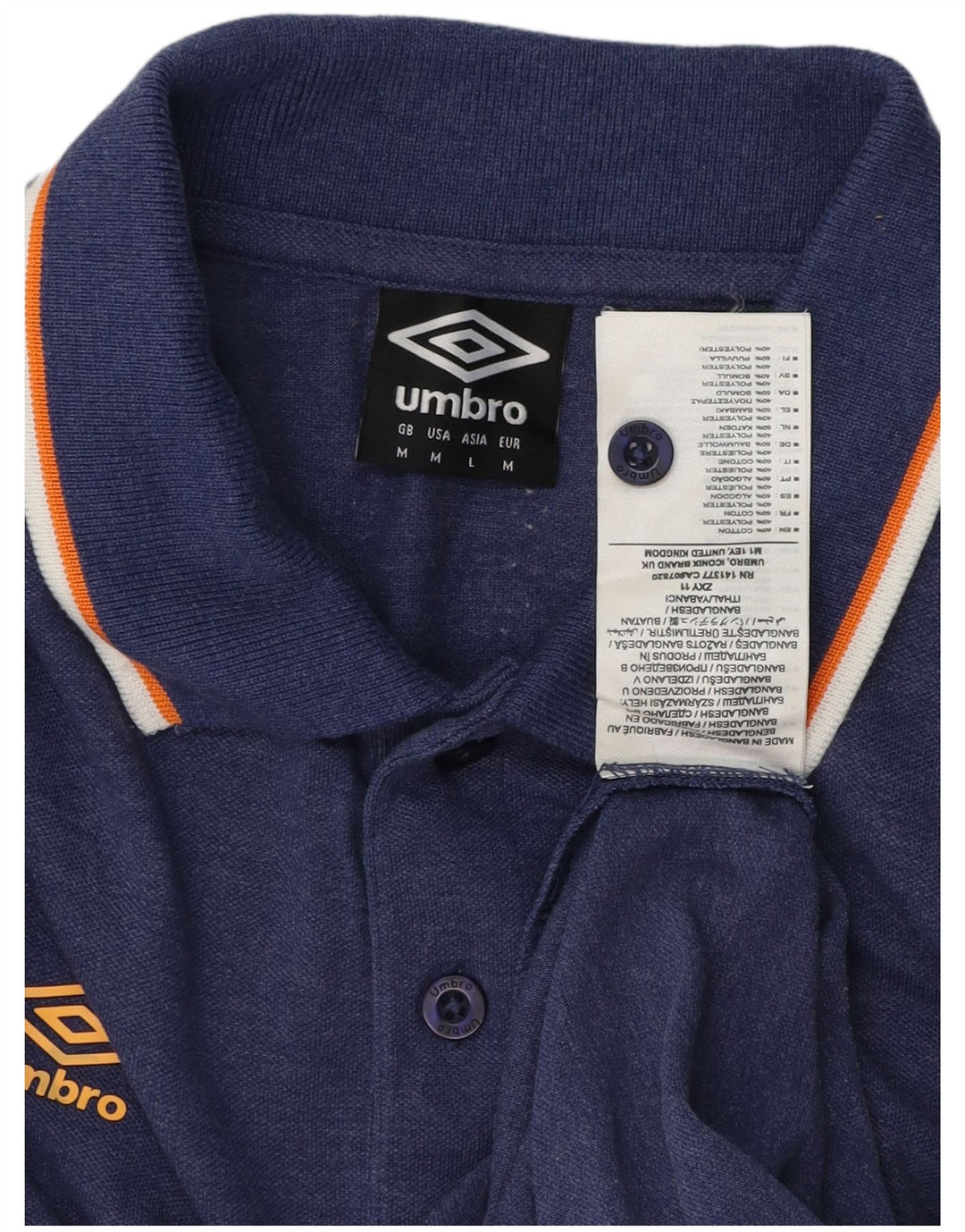 UMBRO Herren-Poloshirt, mittelgroß, marineblau, Baumwolle