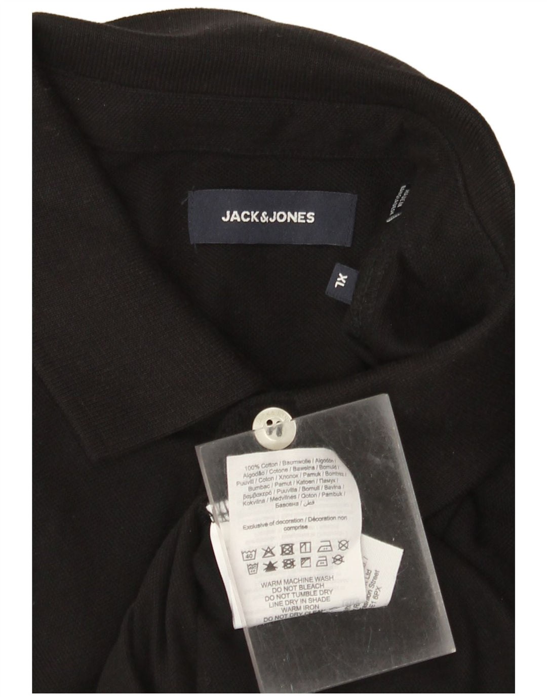 Jack & Jones Herren Poloshirt XL Schwarz Baumwolle