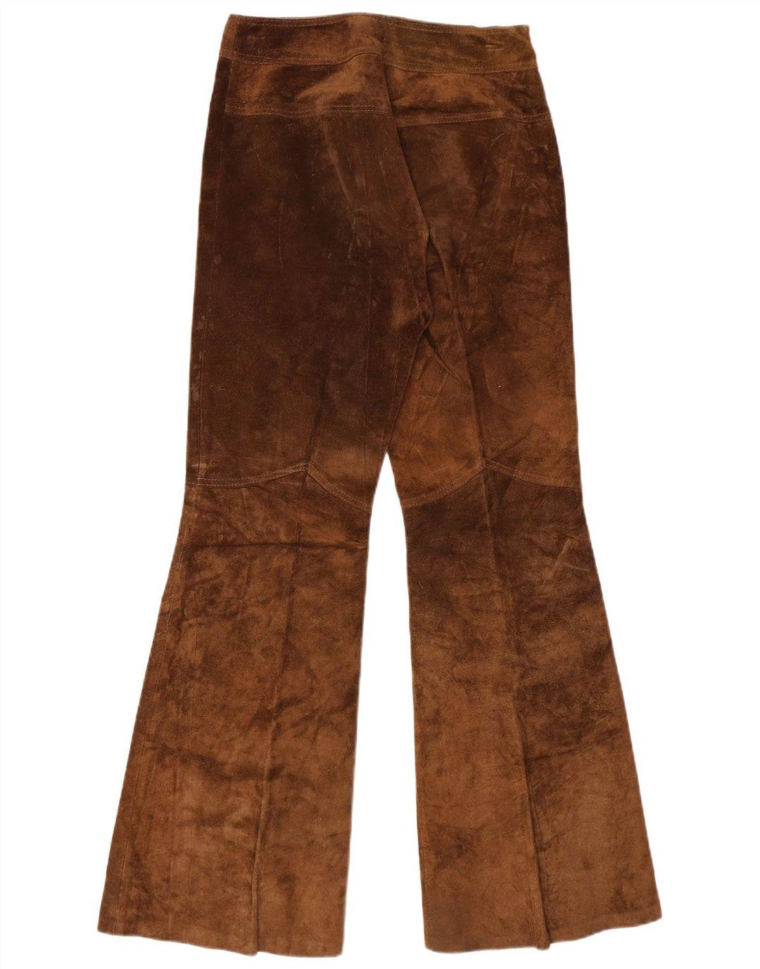 Vintage Damen Flare Wildlederhose W30 L32 Braun