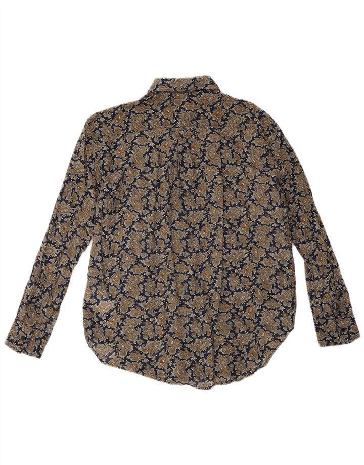 Gant Damen-Oversize-Hemd, Größe S, Marineblau, Paisleymuster, Baumwolle