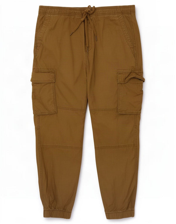 Gap Herren-Jogger-Cargohose, Größe L, W34, L28, Khaki, kariert, Baumwolle