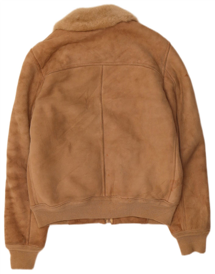FIBOK Damen Lammfelljacke UK 16 Großes braunes Lammfell