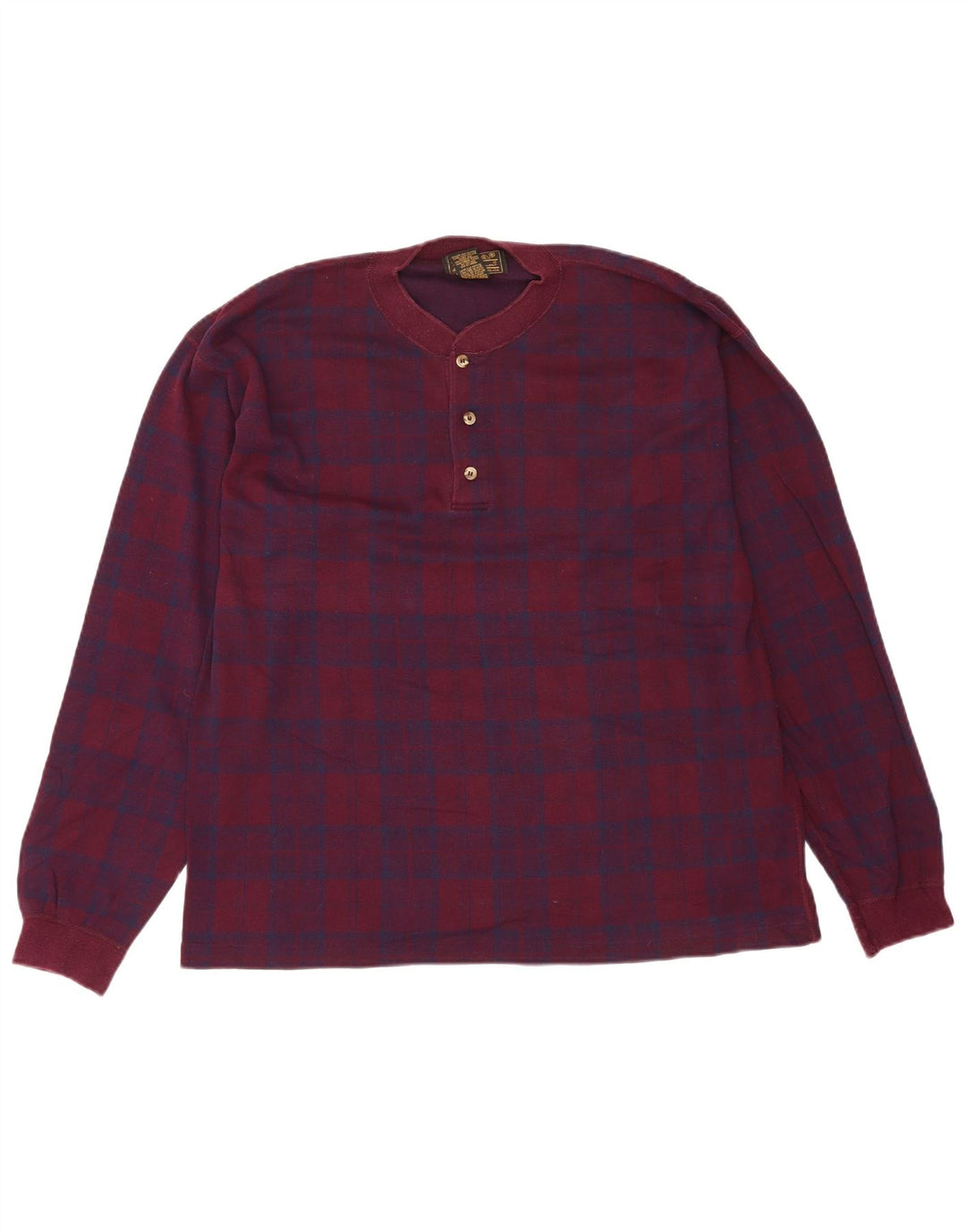 Eddie Bauer Herren-Oberteil, langärmelig, groß, Burgunderrot, kariert, Baumwolle