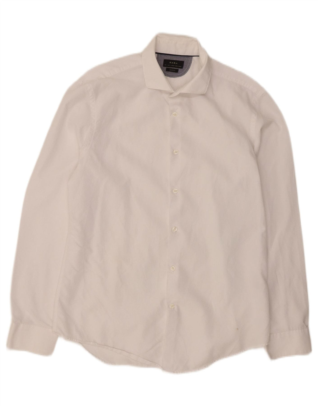 ZARA Mens Slim Fit Shirt Large White Cotton Vintage Zara and Second-Hand Zara from Messina Hembry 