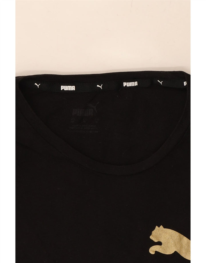 PUMA Womens Graphic T-Shirt Top UK 12 Medium Black Vintage Puma and Second-Hand Puma from Messina Hembry 