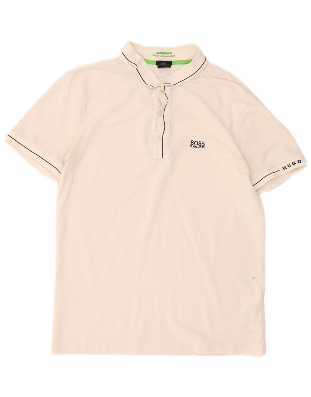 Hugo Boss Herren-Poloshirt, kleine weiße Baumwolle