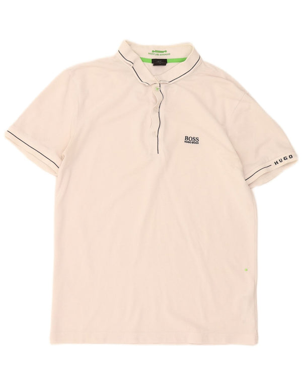 Hugo Boss Herren-Poloshirt, kleine weiße Baumwolle