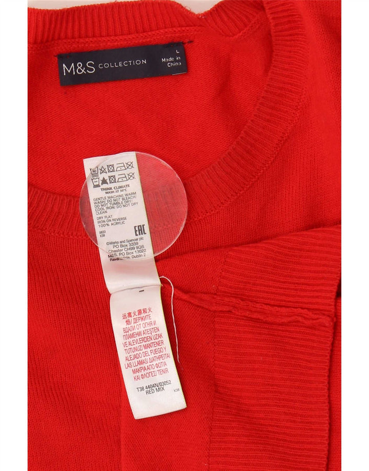 Marks & Spencer Damen-Pullover mit U-Boot-Ausschnitt, Gr. 16, Rot