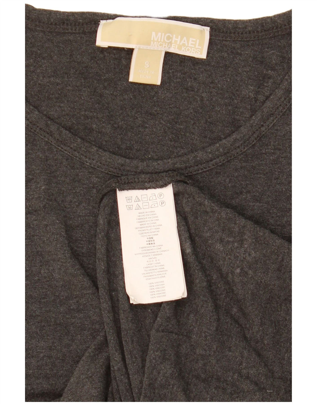 Michael Kors Damen T-Shirt Top UK 10 Small Graue Viskose