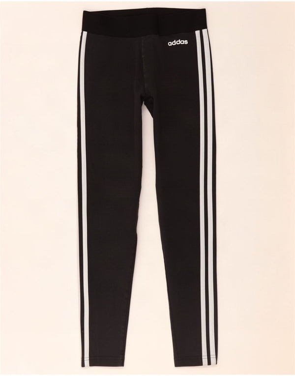 Adidas Damen Leggings UK 12/14 Mittelschwarze Baumwolle