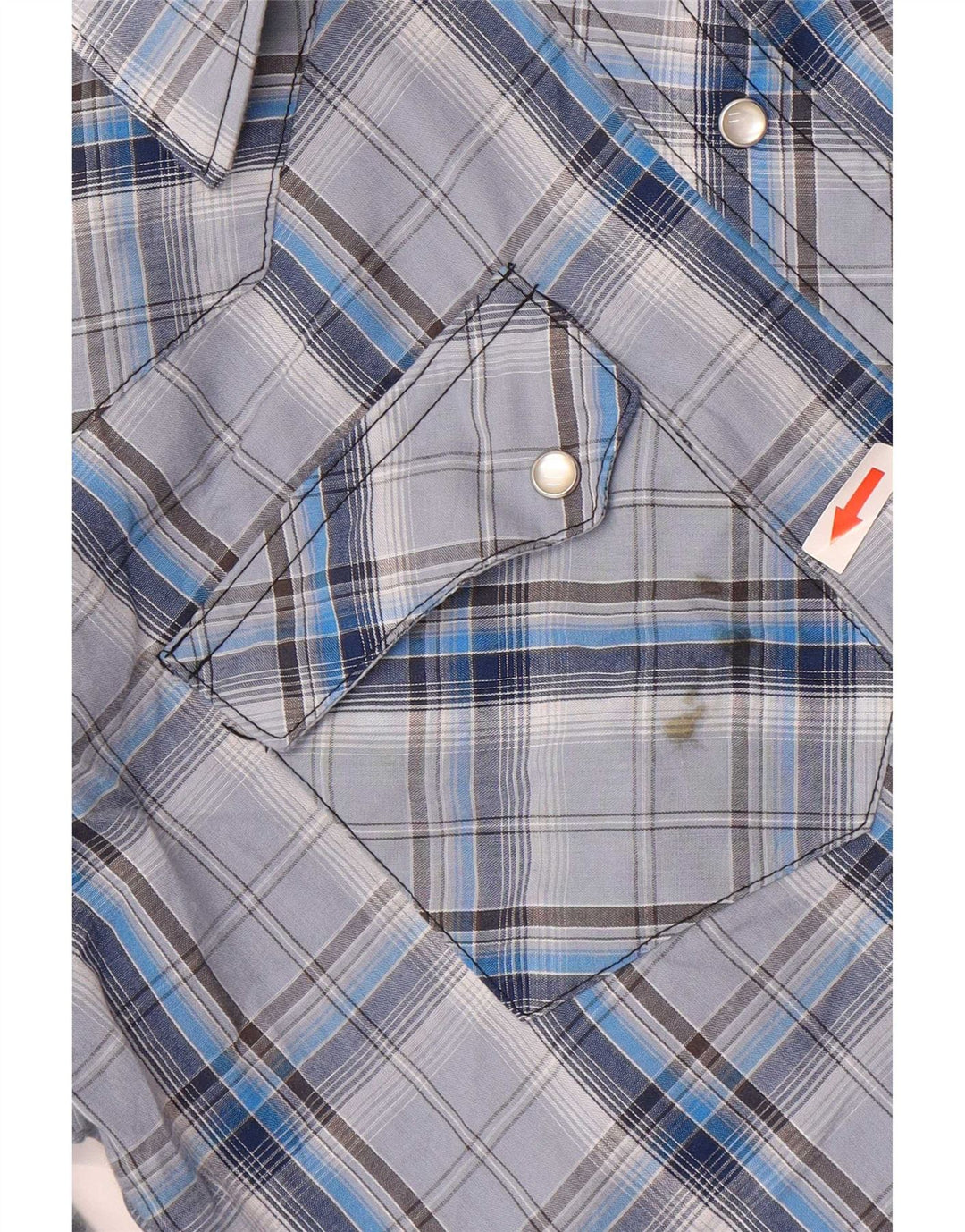 Wrangler Herrenhemd aus mittelblau karierter Baumwolle