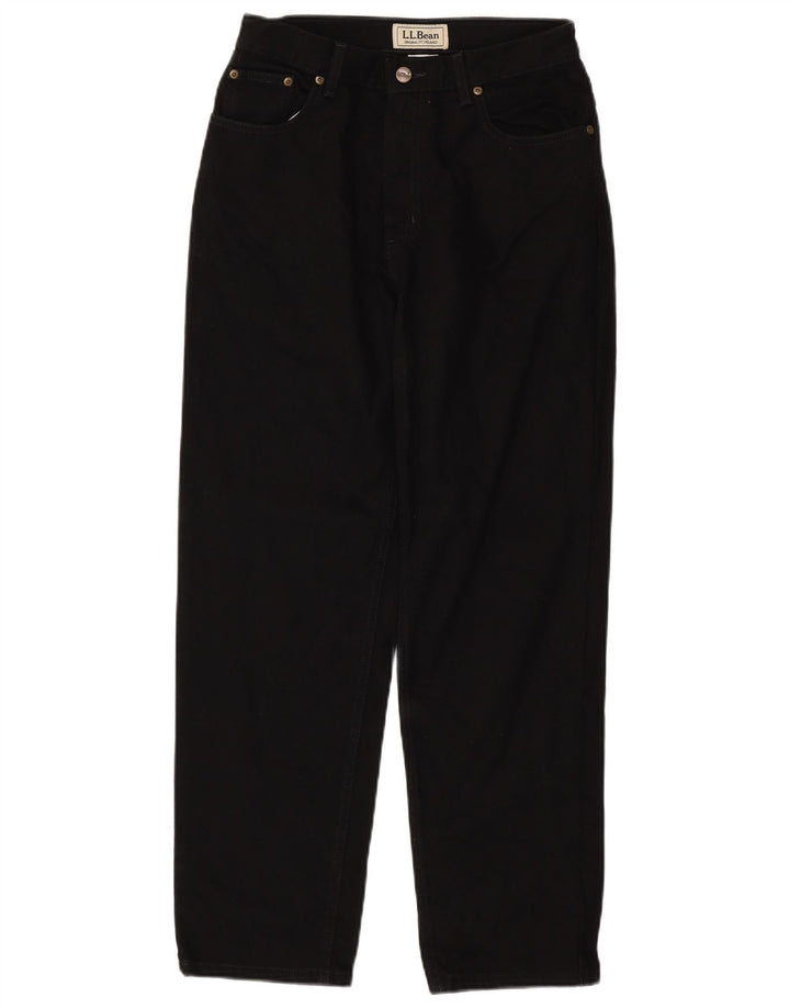 L.L.BEAN Womens Relaxed Straight Jeans US 8 Medium W28 L30 Black
