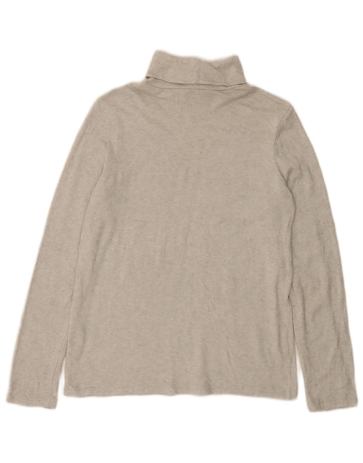 Zara Damen Top Langarm UK 14 Large Grau meliert Viskose
