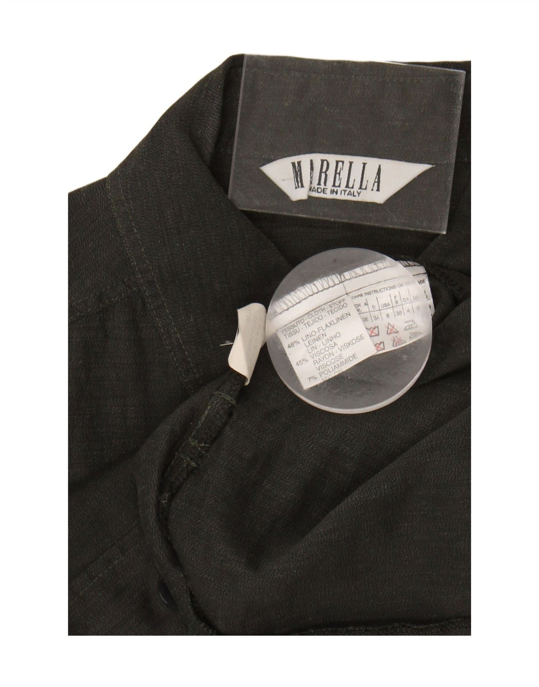 Marella Damenhemd UK 8 Small Khaki Leinen